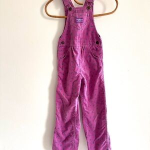 Vintage OshKosh B'gosh Floral purple floral Corduroy Overalls